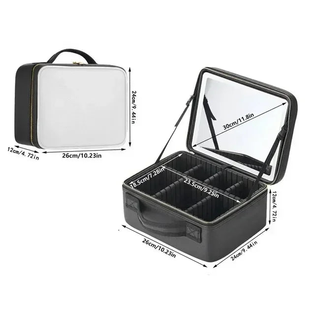 Camarim Portátil de Maquiagens 2.0 Com Espelho LedBag™ - uniescolhas
