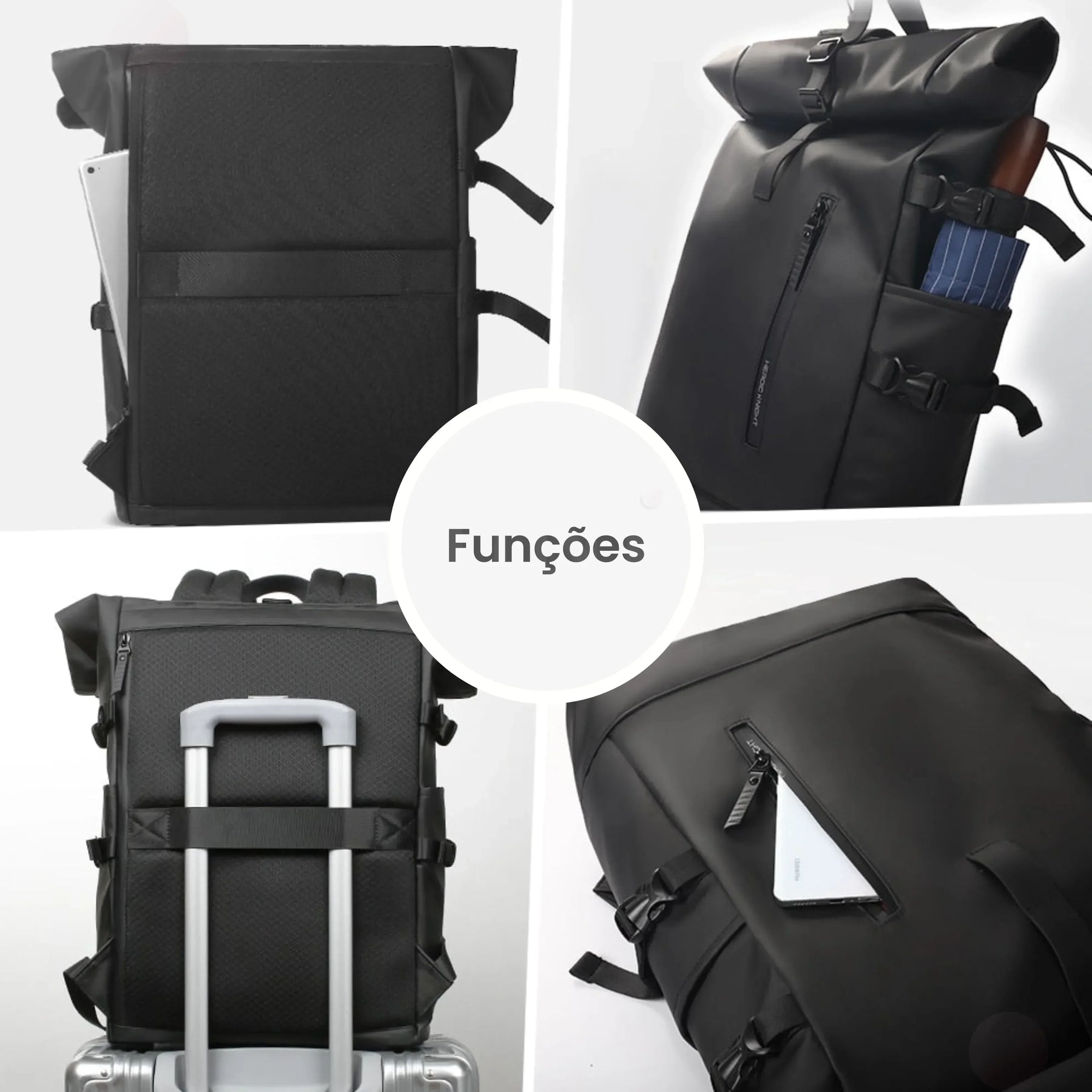 Mochila Executiva Expansiva 27L, Impermeável com USB Beckley™ - uniescolhas