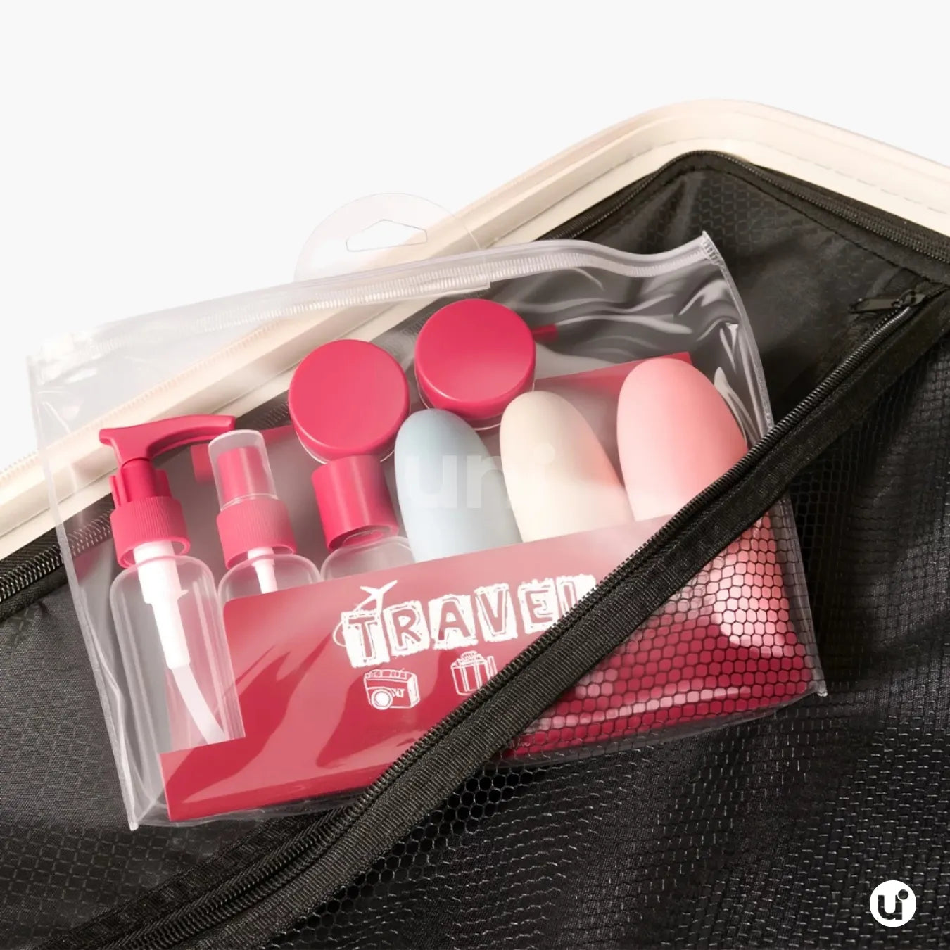 Kit Viagem 5 a 8 Peças Frascos Silicone Antivazamento + Necessaire