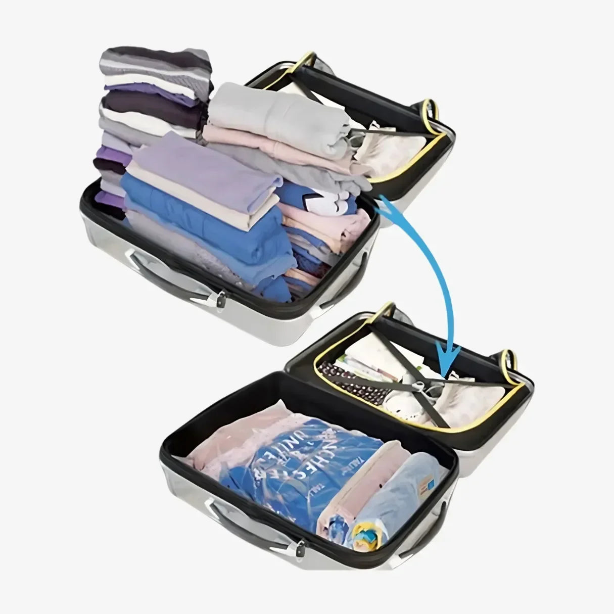 Kit Saco a Vácuo com Bomba para Roupas e Viagem Reutilizável VacuuPack™ - uniescolhas