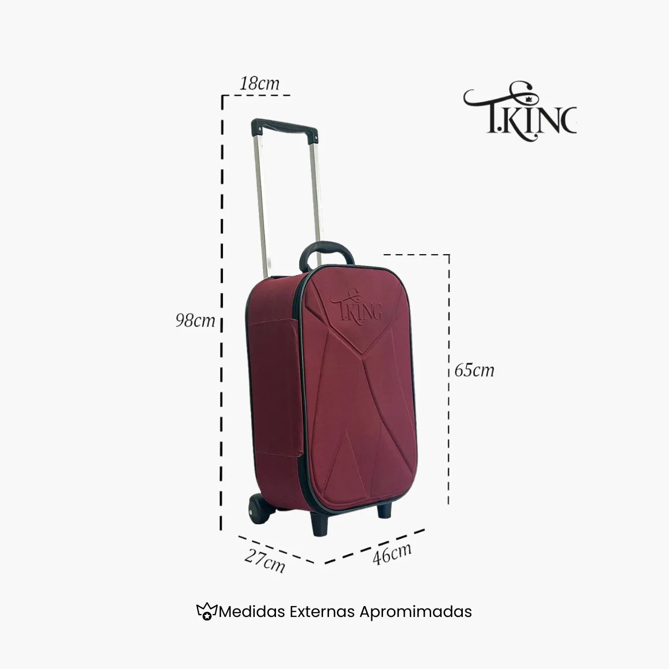 Mala de Bordo 10kg Padrão ANAC Leve e Resistente - T.King