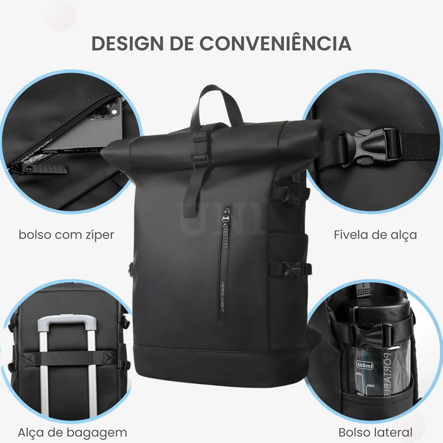 Mochila Executiva Expansiva 27L, Impermeável com USB Beckley™ - uniescolhas