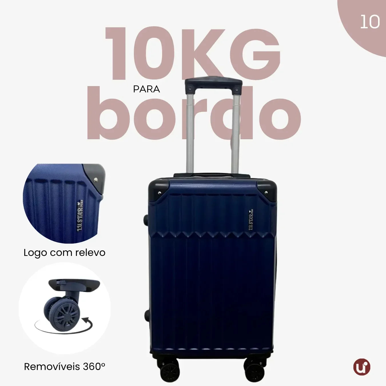Mala De Bordo Linha Premium 8KG - 18KG Com Senha e Roda ANAC Padrao - uniescolhas
