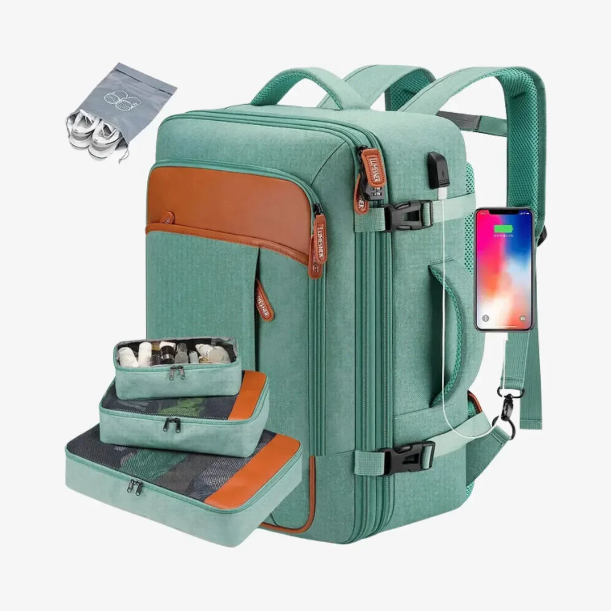 Mochila 40L 4 em 1 + 3 Necessaires GRÁTIS! NovaTech™ - uniescolhas