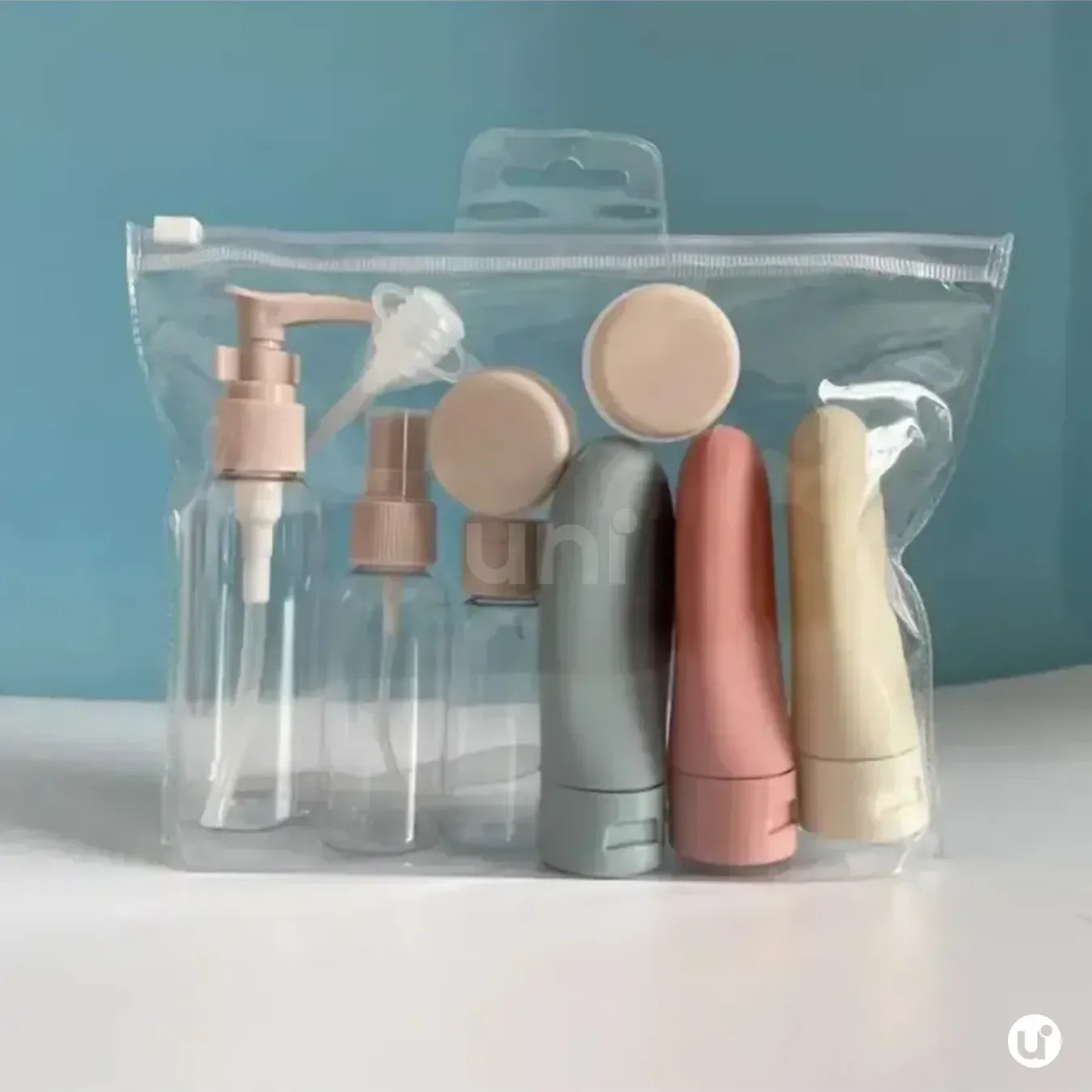 Kit Viagem — 11 Frascos Compactos Antivazamento com Nécessaire Transparente - uniescolhas