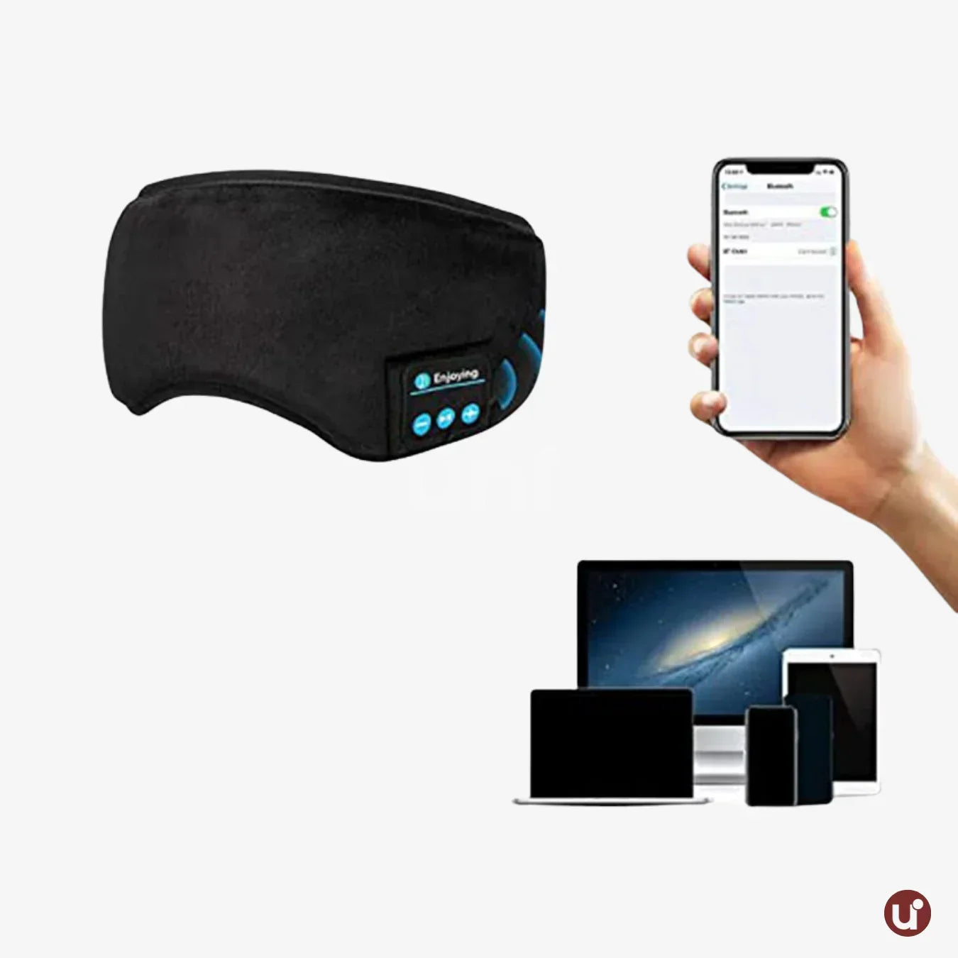 Máscara de Dormir Bluetooth Blackout UniEscolhas – Conforto Ajustável e Lavável - uniescolhas