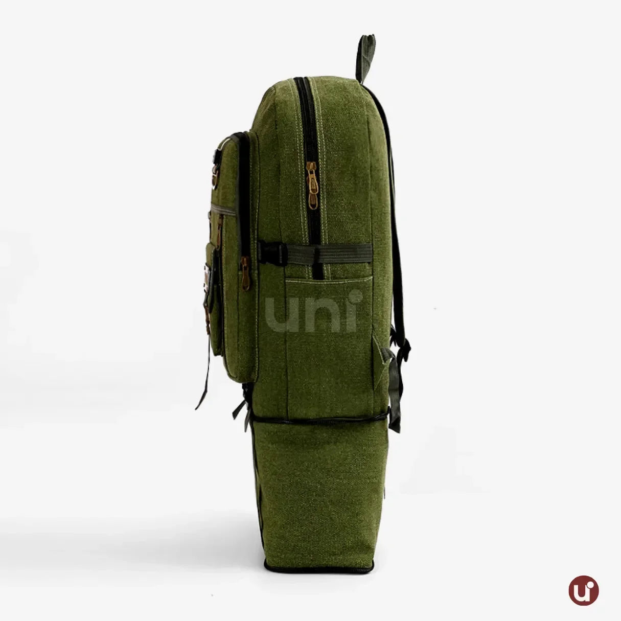Mochila Masculina 50 L de Lona Premium – Expansível, Resistente à Água e Confortável - uniescolhas