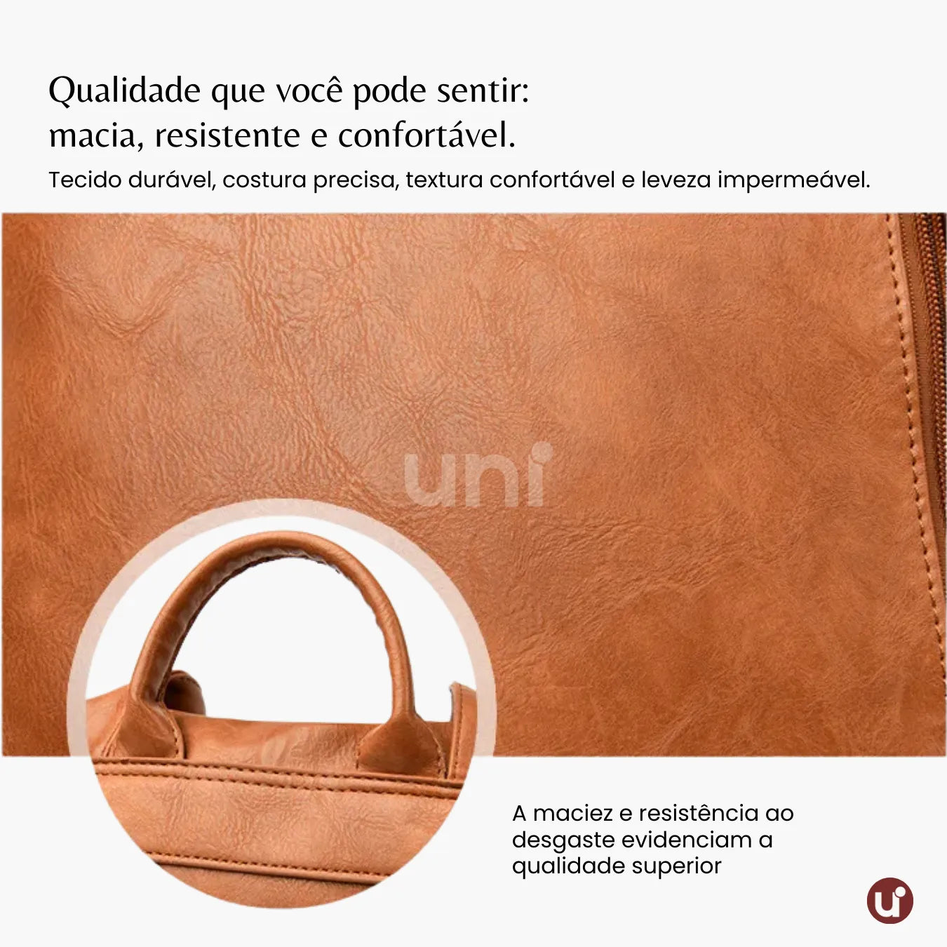Mochila Feminina Antifurto Shiny Diary 2026 Couro Premium Impermeável 3 em 1