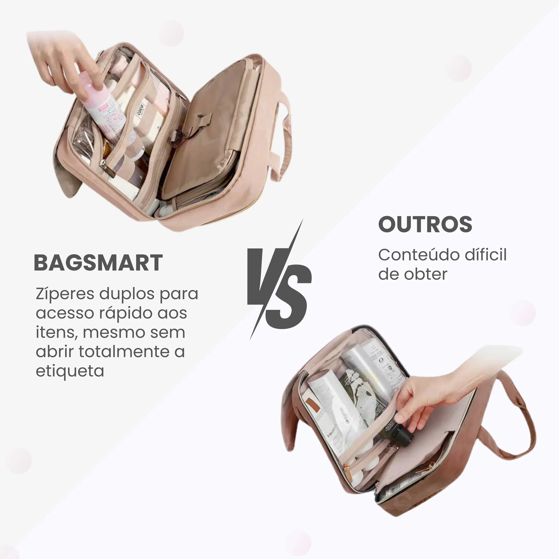Necessaire Dobrável para Higiene Pessoal BeautyVoyage™ Modelo PREMIUM - uniescolhas