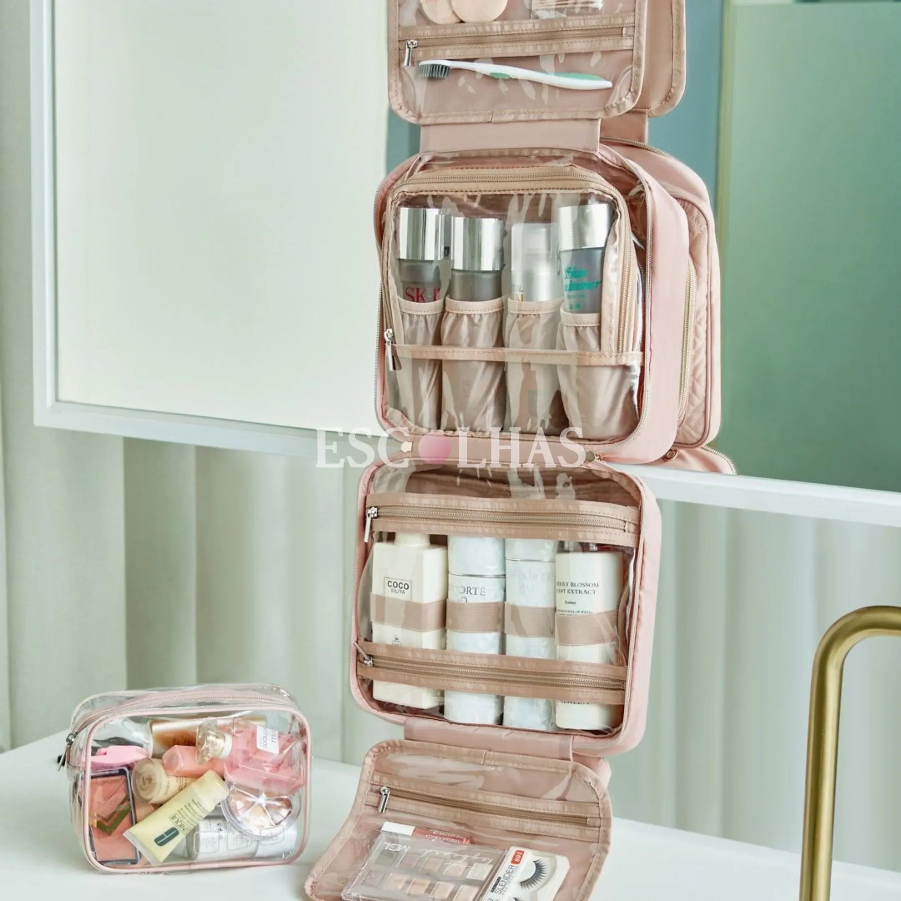 Necessaire Dobrável para Higiene Pessoal BeautyVoyage™ Modelo PREMIUM - uniescolhas