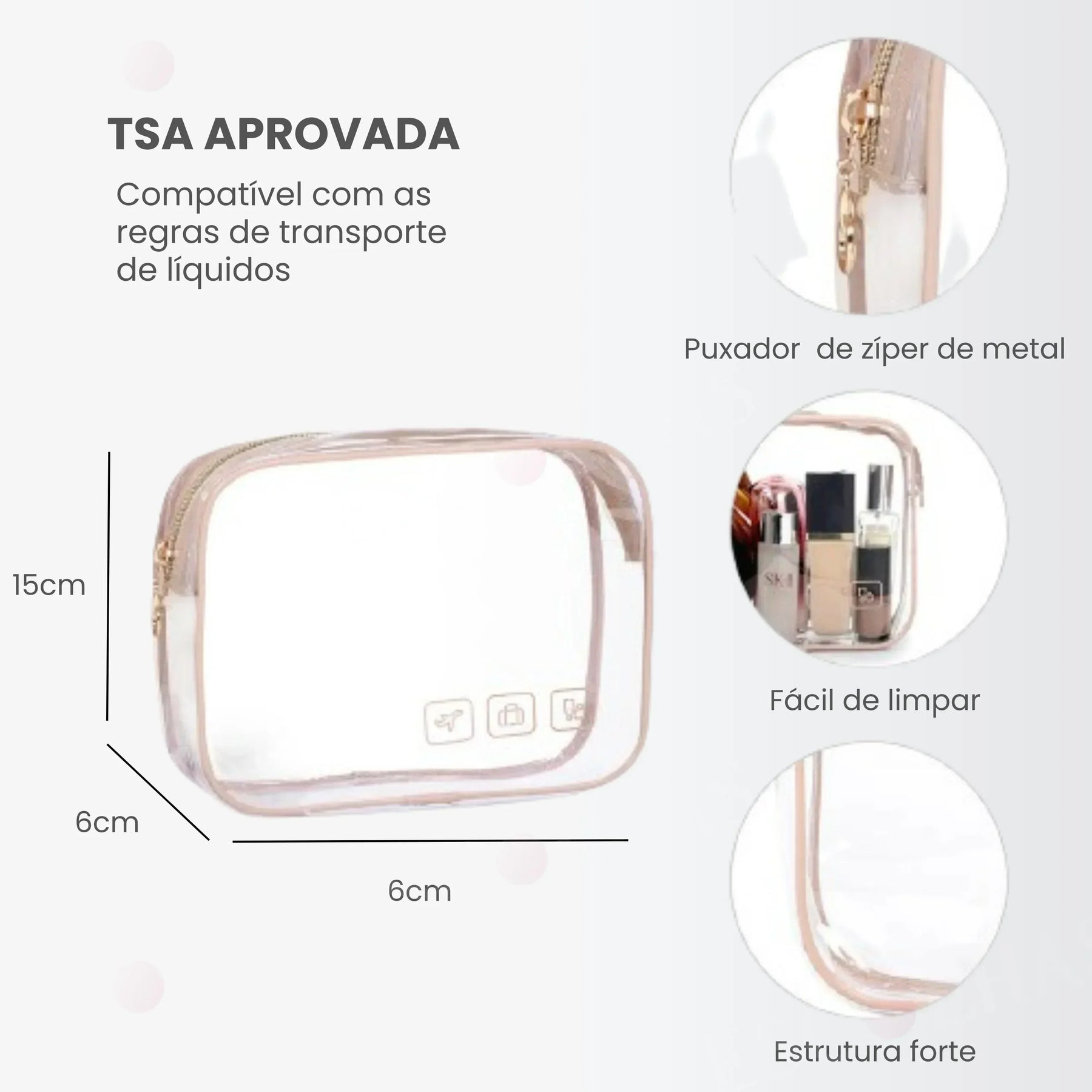 Necessaire Dobrável para Higiene Pessoal BeautyVoyage™ Modelo PREMIUM - uniescolhas