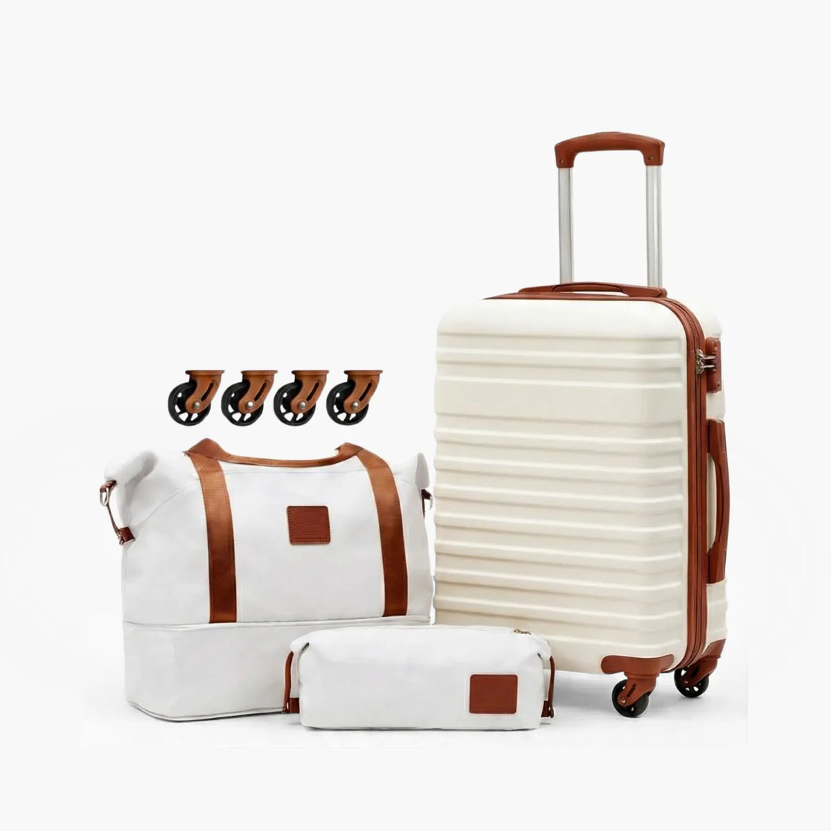 Kit Mala de Bordo 10kg Rodas Removíveis ANAC + Bolsa e Nécessaire