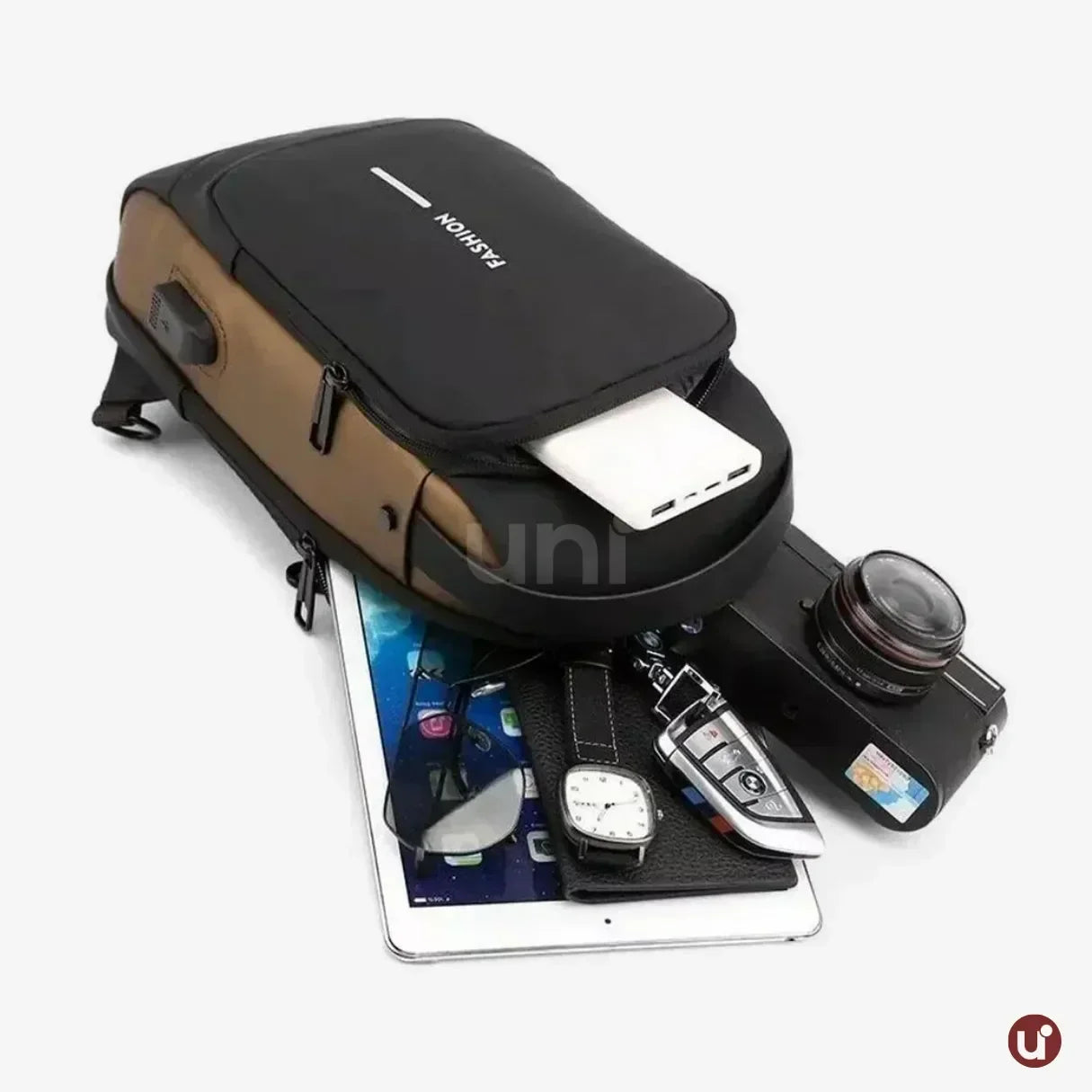 Bolsa Transversal Antifurto com USB e Bolso Oculto Impermeável SecureCarry™ - uniescolhas