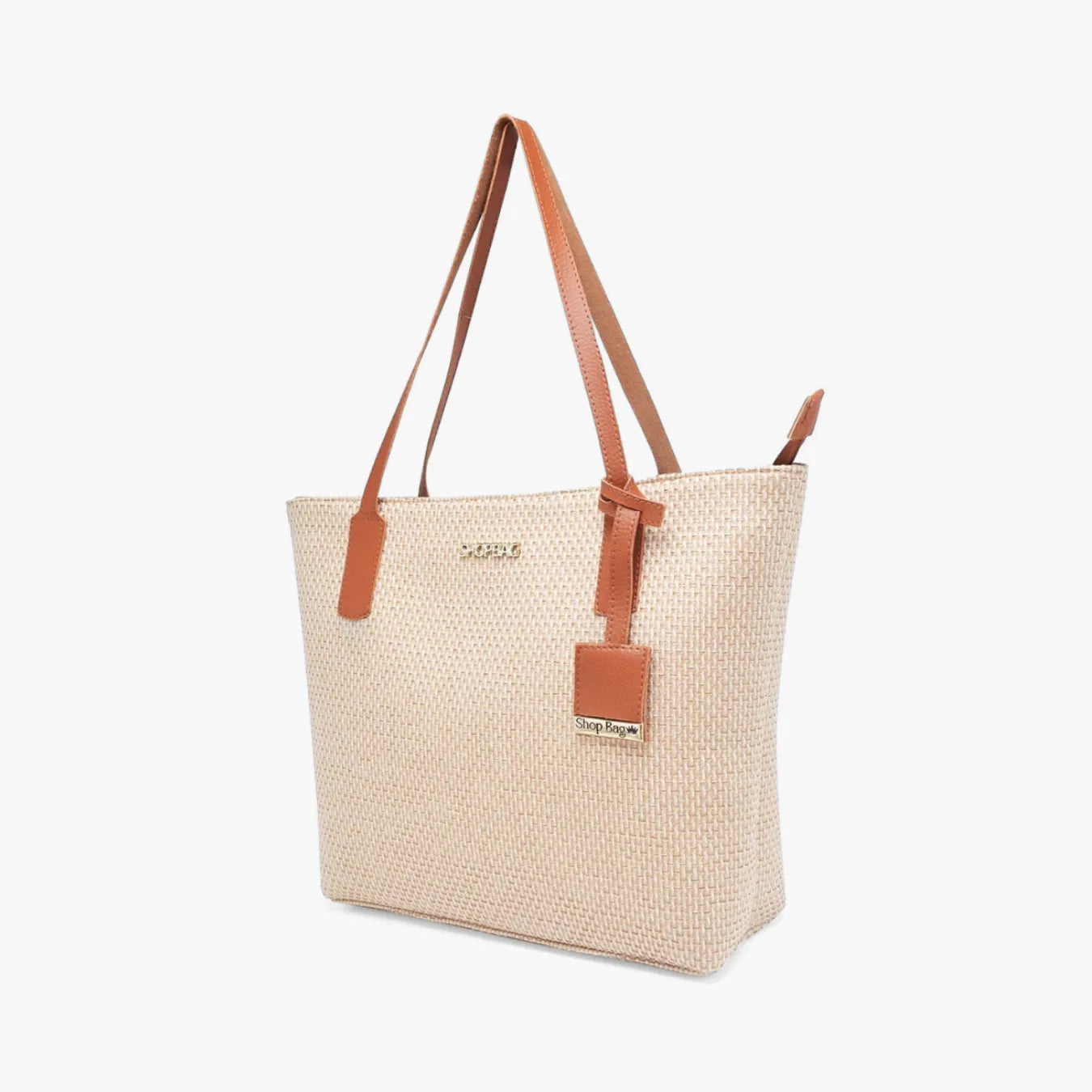 Bolsa Feminina de Praia Grande com Zíper - California Palha Sintética