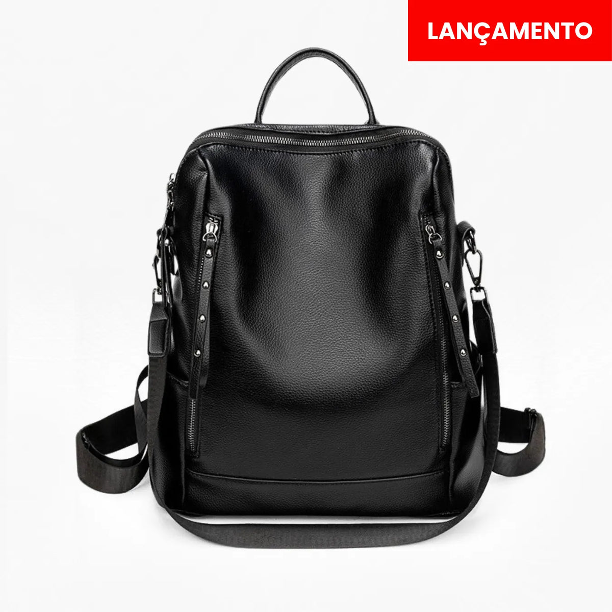 Mochila Feminina Antifurto Shiny Diary 2026 Couro Premium Impermeável 3 em 1