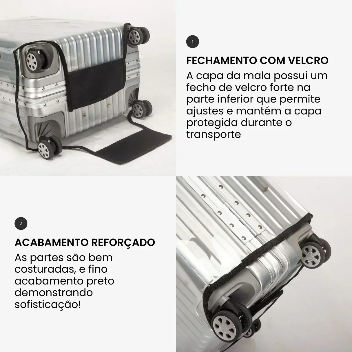 Capa para Mala de Viagem Transparente em PVC Cristal