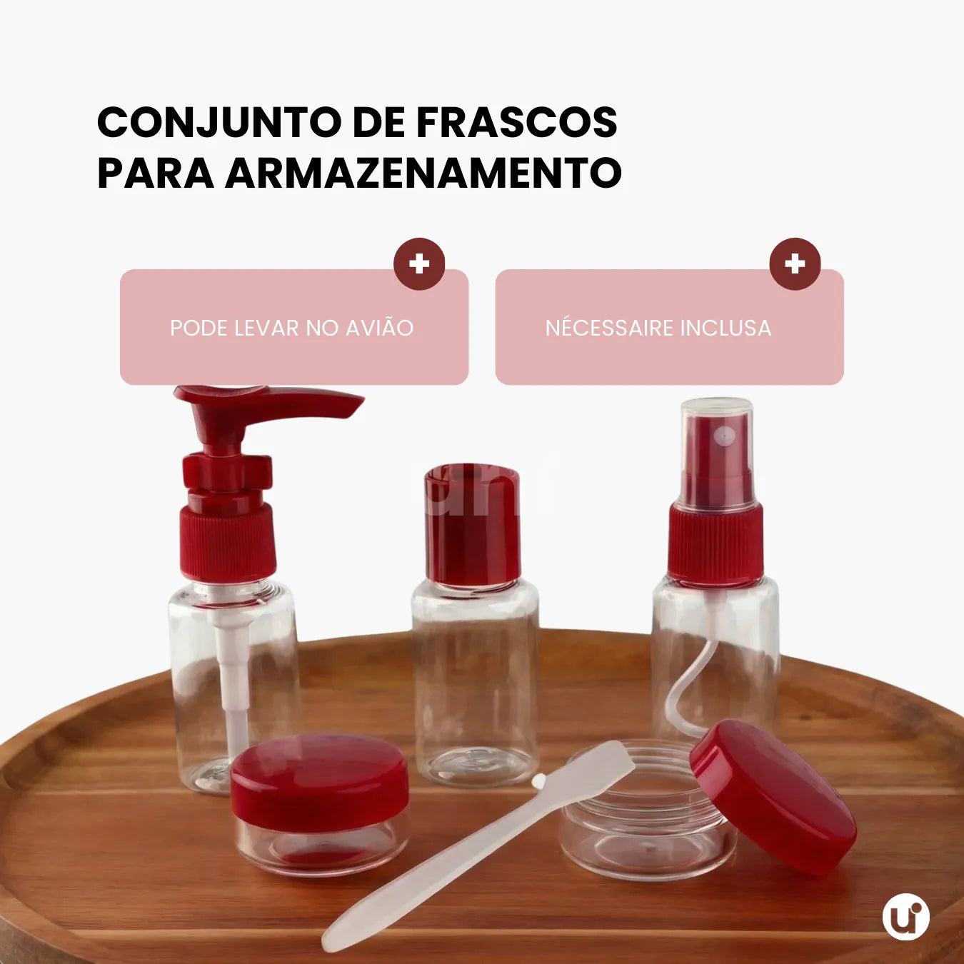 Kit Viagem 5 a 8 Peças Frascos Silicone Antivazamento + Necessaire