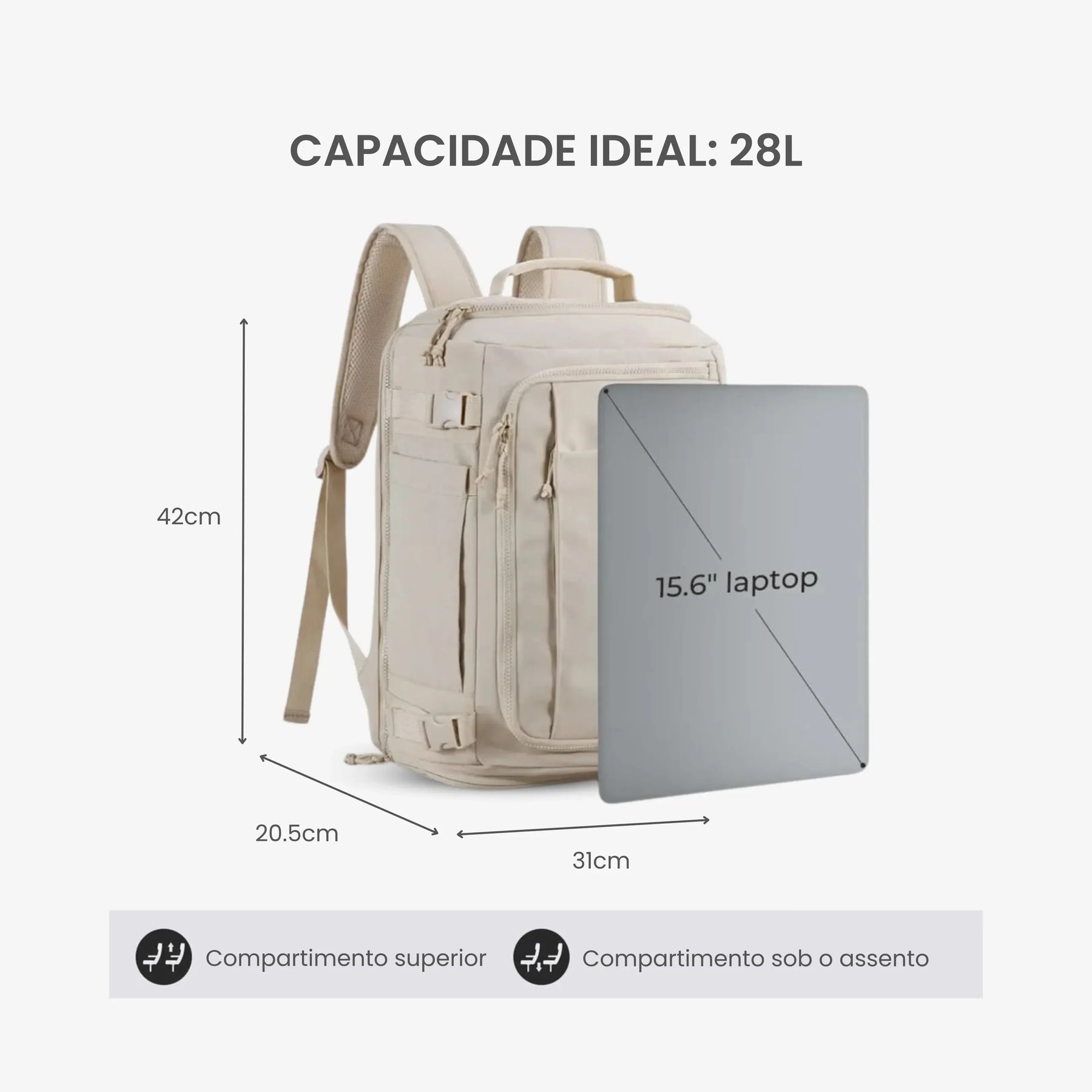 Mochila de Viagem Expansível 40L Trabalho e Notebook EasyJet™ - uniescolhas