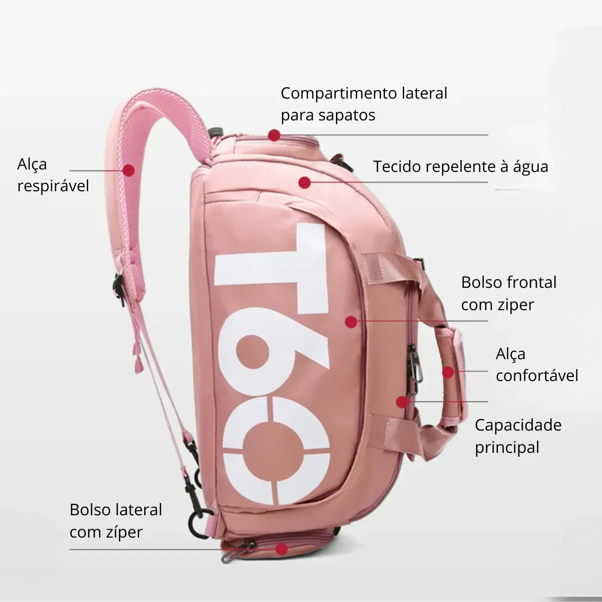 Kit Bolsas de Viagem e Academia Unissex T60 TRAFT + T60 BAG - uniescolhas