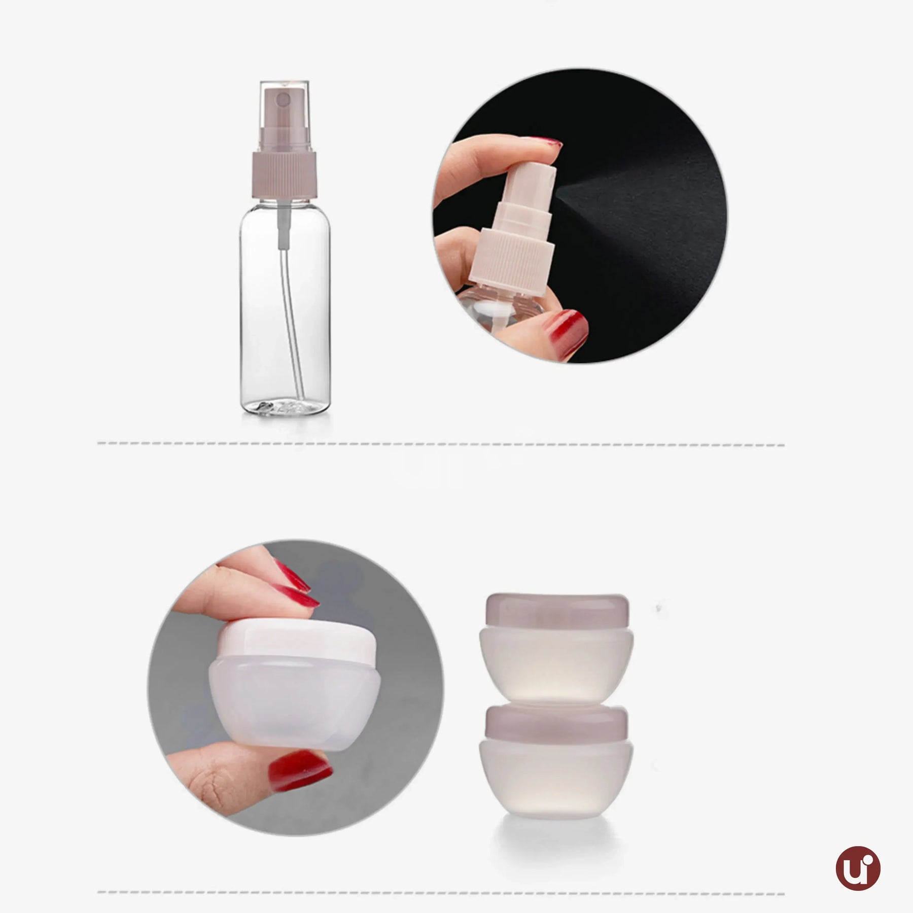 Kit Viagem — 11 Frascos Compactos Antivazamento com Nécessaire Transparente - uniescolhas