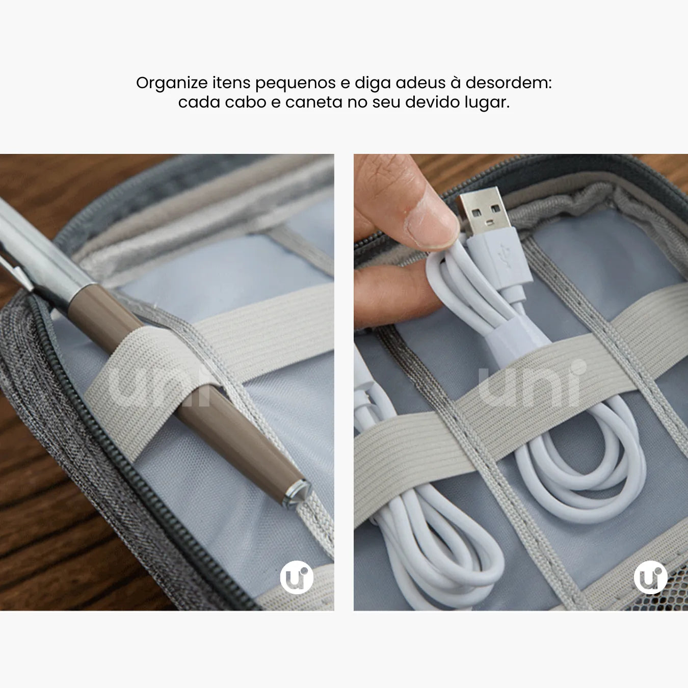 Organizador de Cabos e Carregadores para Viagem Impermeável