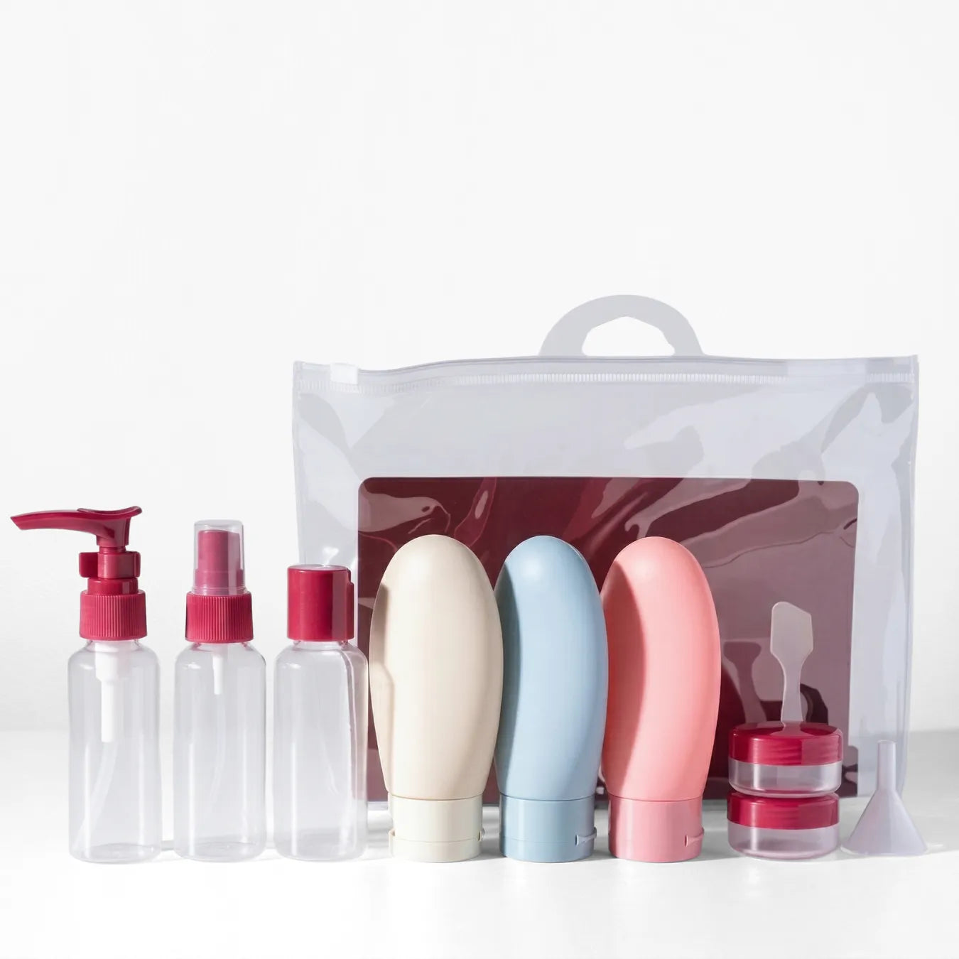 Kit de Frascos para Viagem em Silicone Antivazamento – 5 a 8 Peças