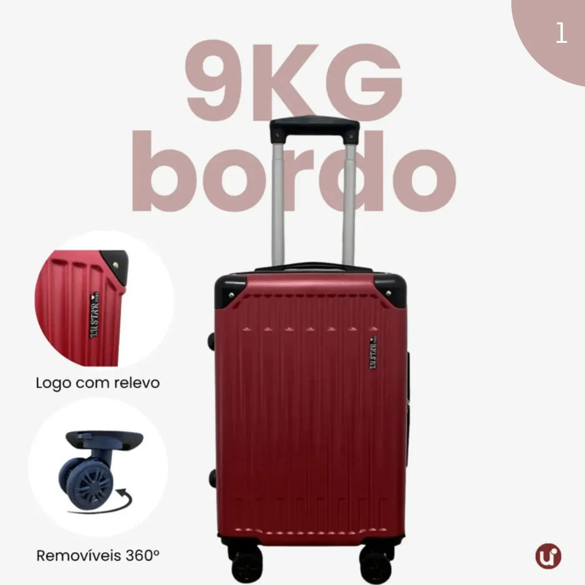 Mala De Bordo Linha Premium 8KG - 18KG Com Senha e Roda ANAC Padrao - uniescolhas