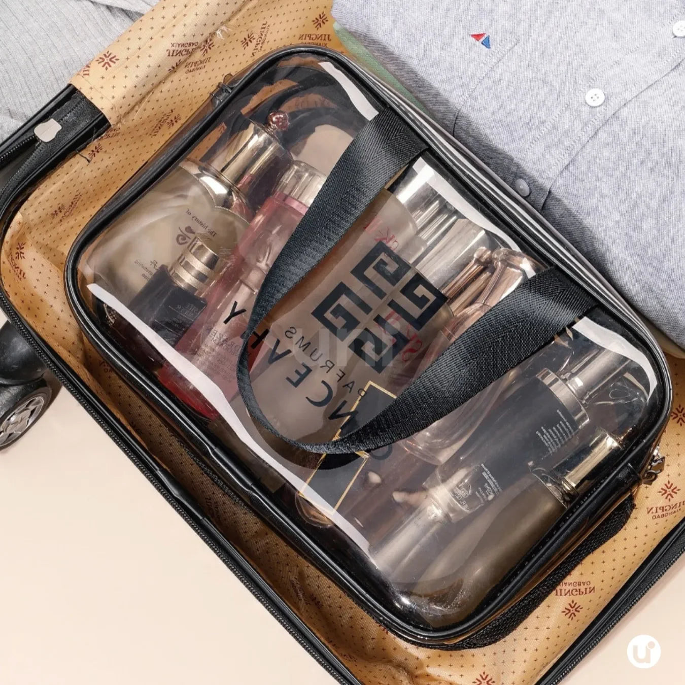Bolsa de PVC Transparente Para Cosméticos Impermeável com Divisória Seca/Molhada - uniescolhas