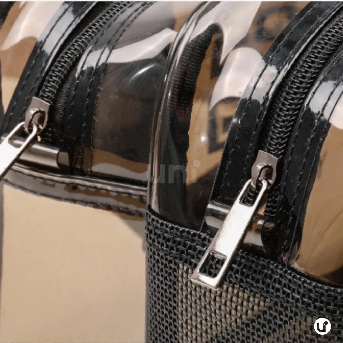 Bolsa de PVC Transparente Para Cosméticos Impermeável com Divisória Seca/Molhada - uniescolhas