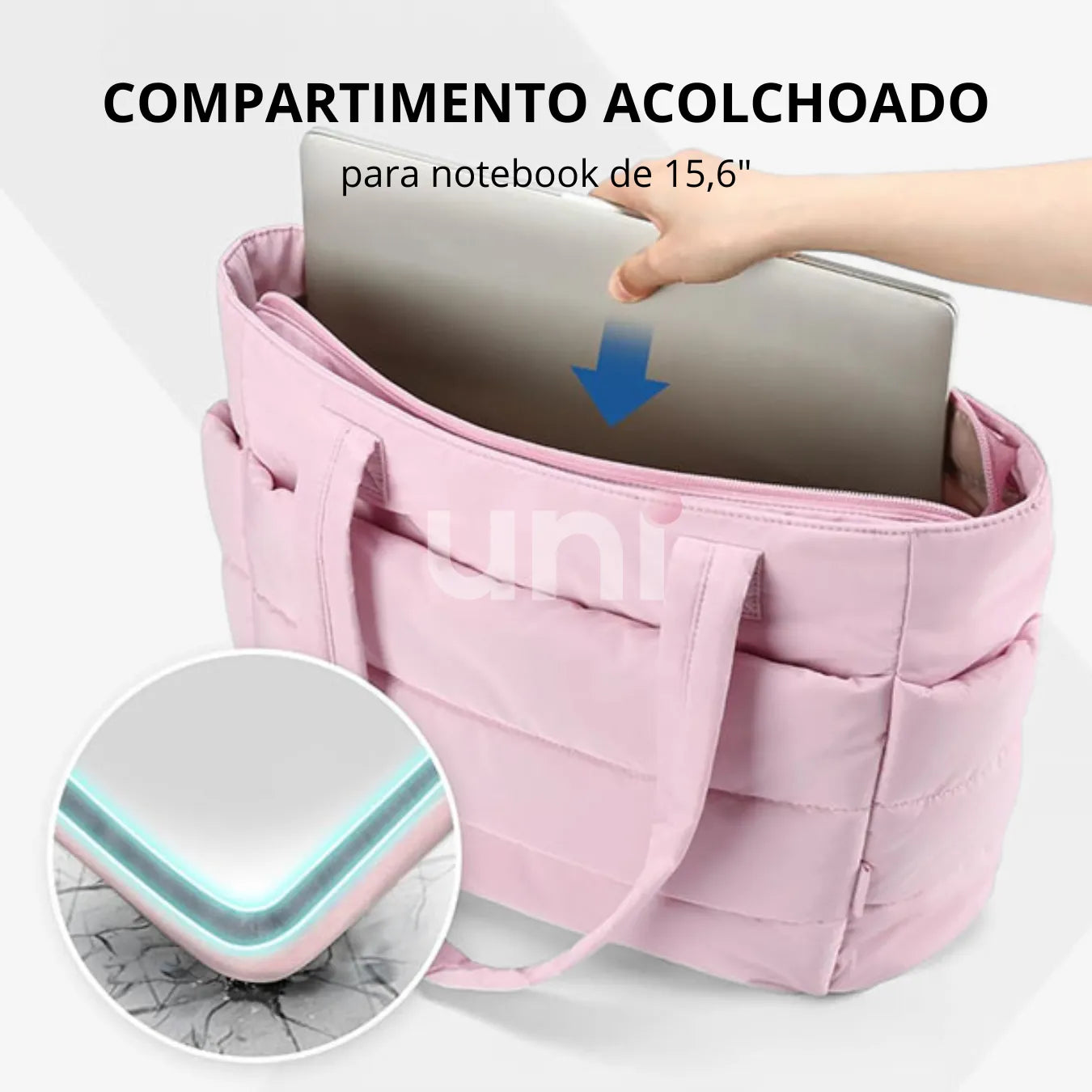 Bolsa Tote Puffer Acolchoada 20L de 15,6 UniBubble™