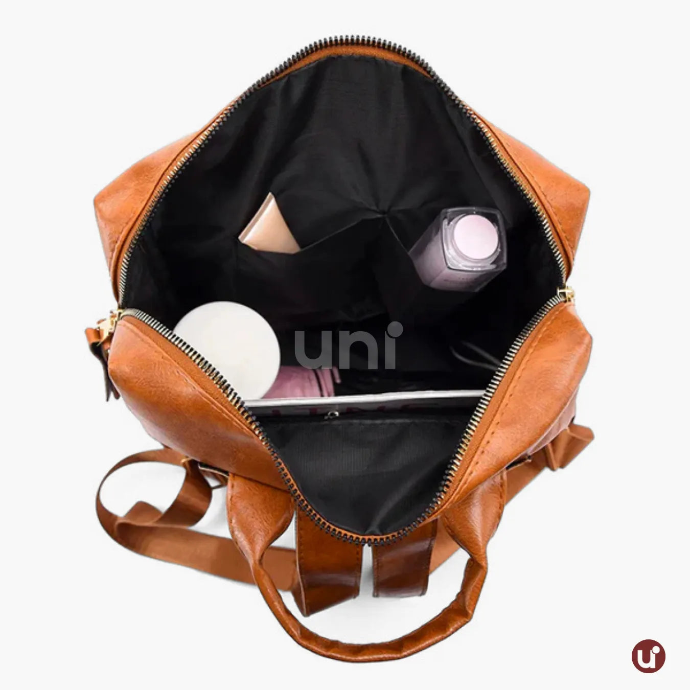 Mochila Feminina Antifurto Shiny Diary 2026 Couro Premium Impermeável 3 em 1