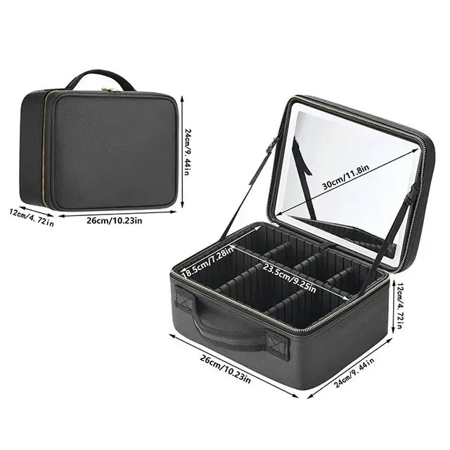 Camarim Portátil de Maquiagens 2.0 Com Espelho LedBag™ - uniescolhas
