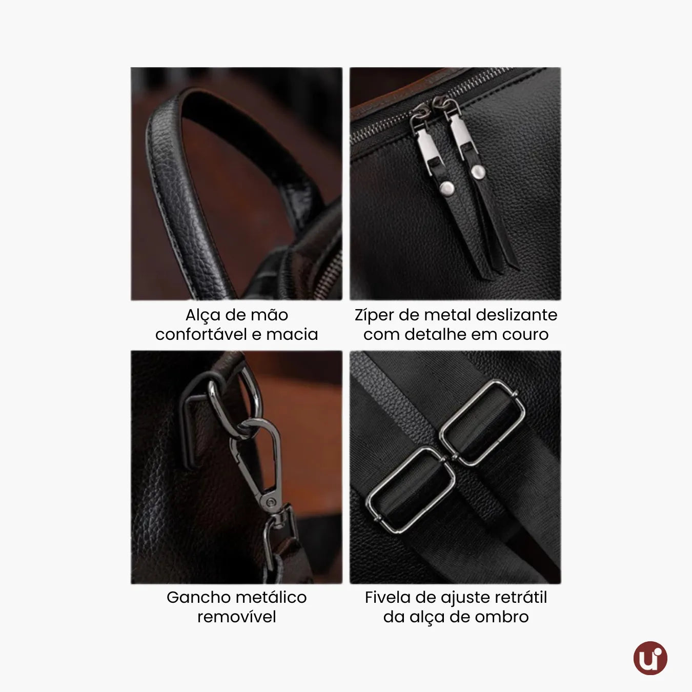 Mochila Feminina Antifurto Impermeável em Couro 3 em 1 - Shiny Diary