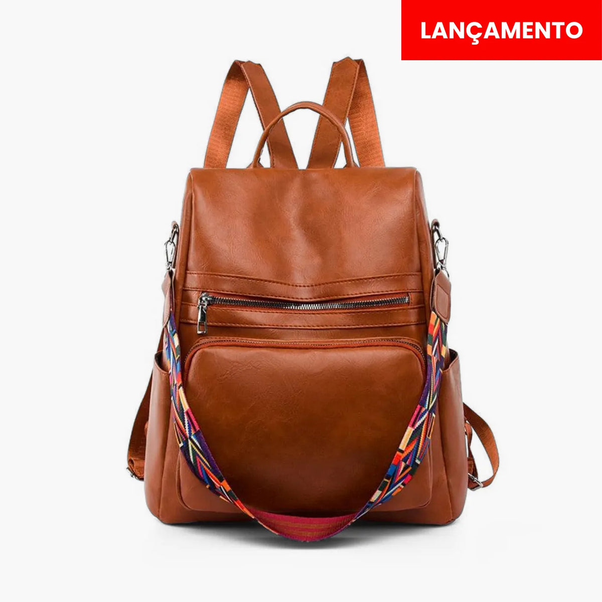 Mochila Feminina Antifurto Shiny Diary 2026 Couro Premium Impermeável 3 em 1