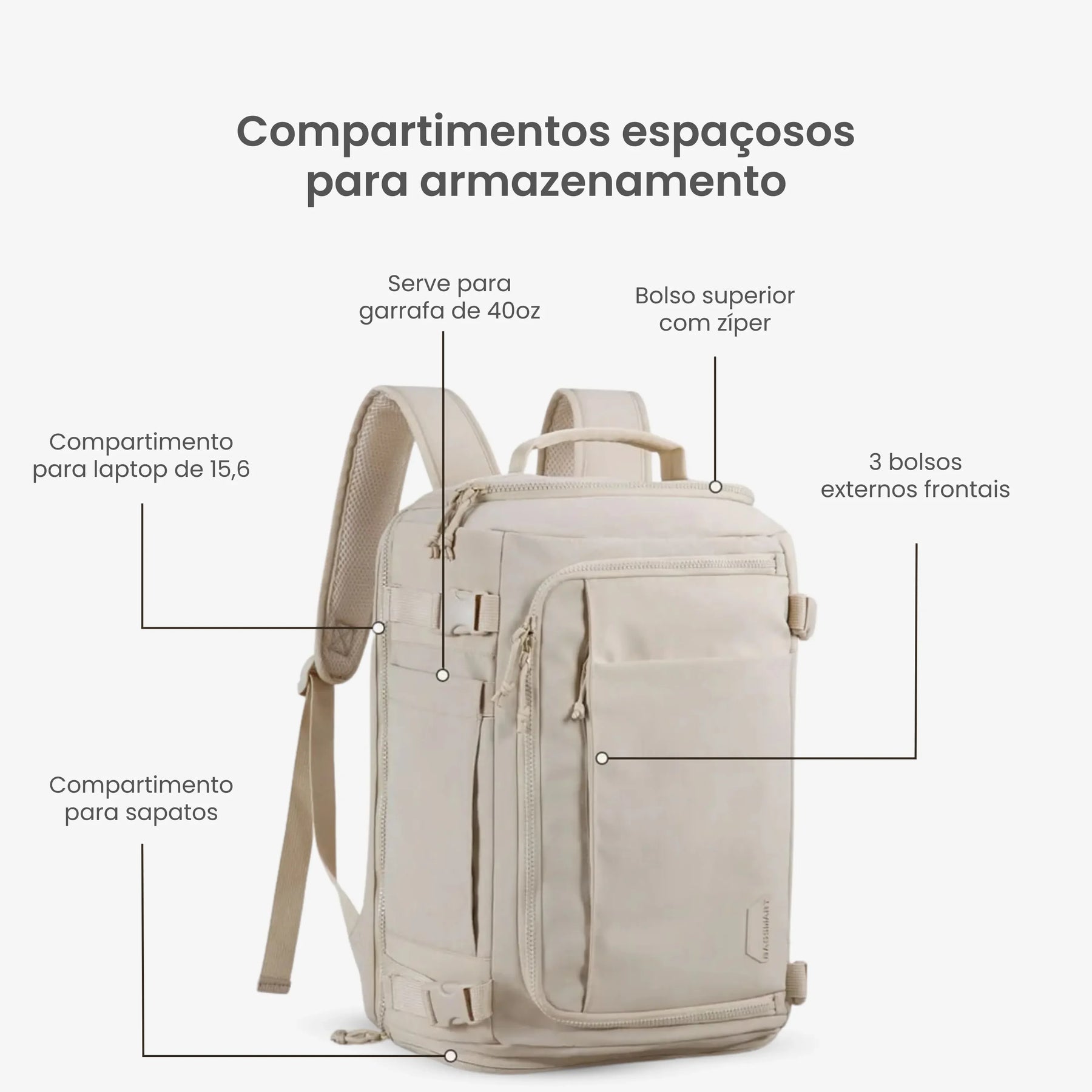 Mochila de Viagem Expansível 40L Trabalho e Notebook EasyJet™ - uniescolhas