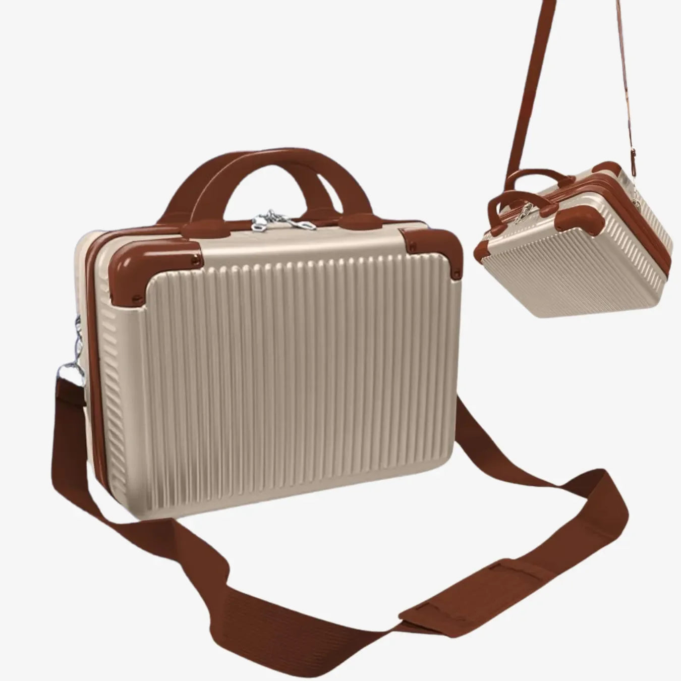 Kit Bordo 2 em 1 Mala de Viagem 10KG Roda Gira 360 Grau Fibra + Frasqueira - uniescolhas