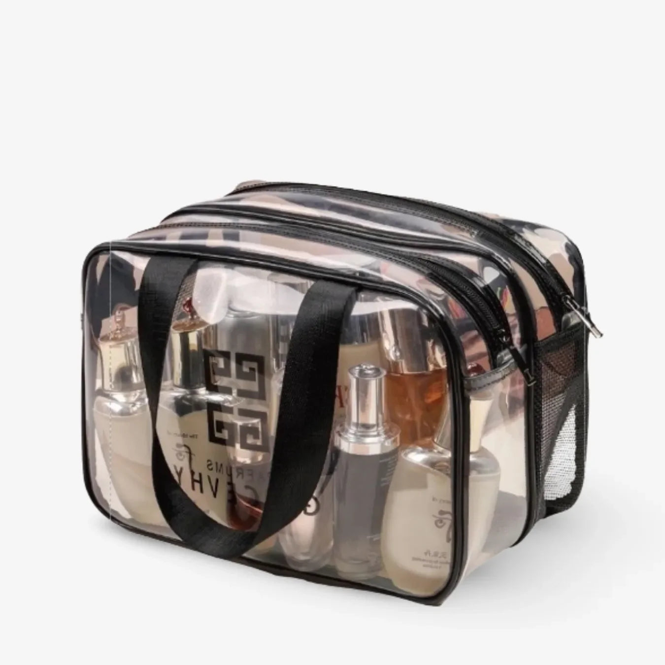 Bolsa de PVC Transparente Para Cosméticos Impermeável com Divisória Seca/Molhada - uniescolhas