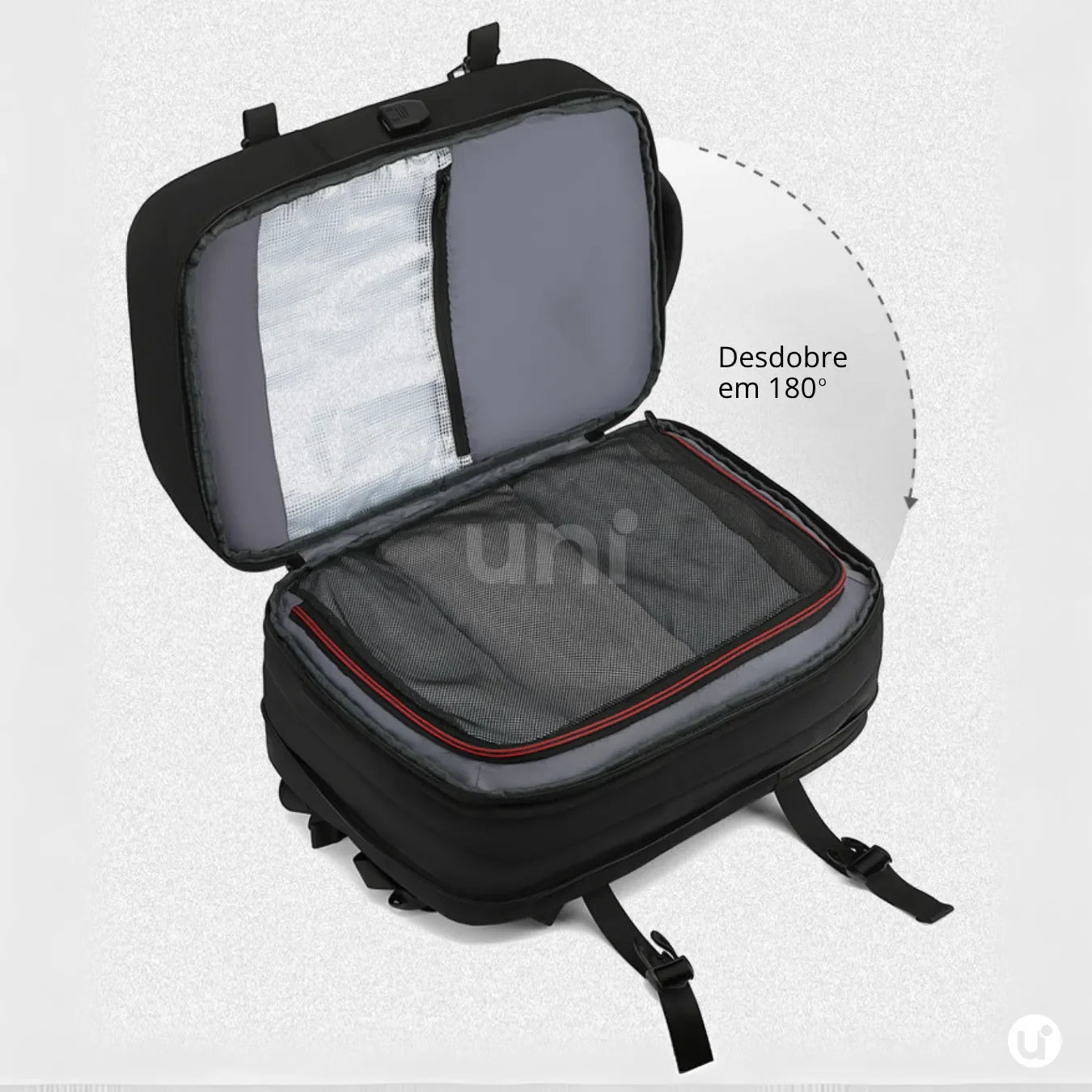 Mochila de Viagem Executiva 45L Impermeável com USB – Unissex para Notebook Romantic Crown - uniescolhas