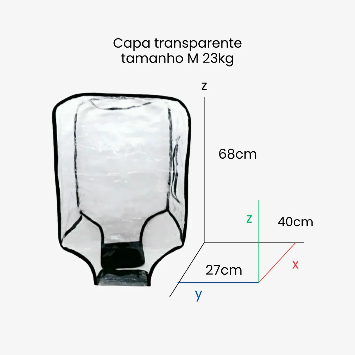 Capa Protetora Para Mala de Viagem Transparente PVC Cristal Resistente e Impermeável - uniescolhas