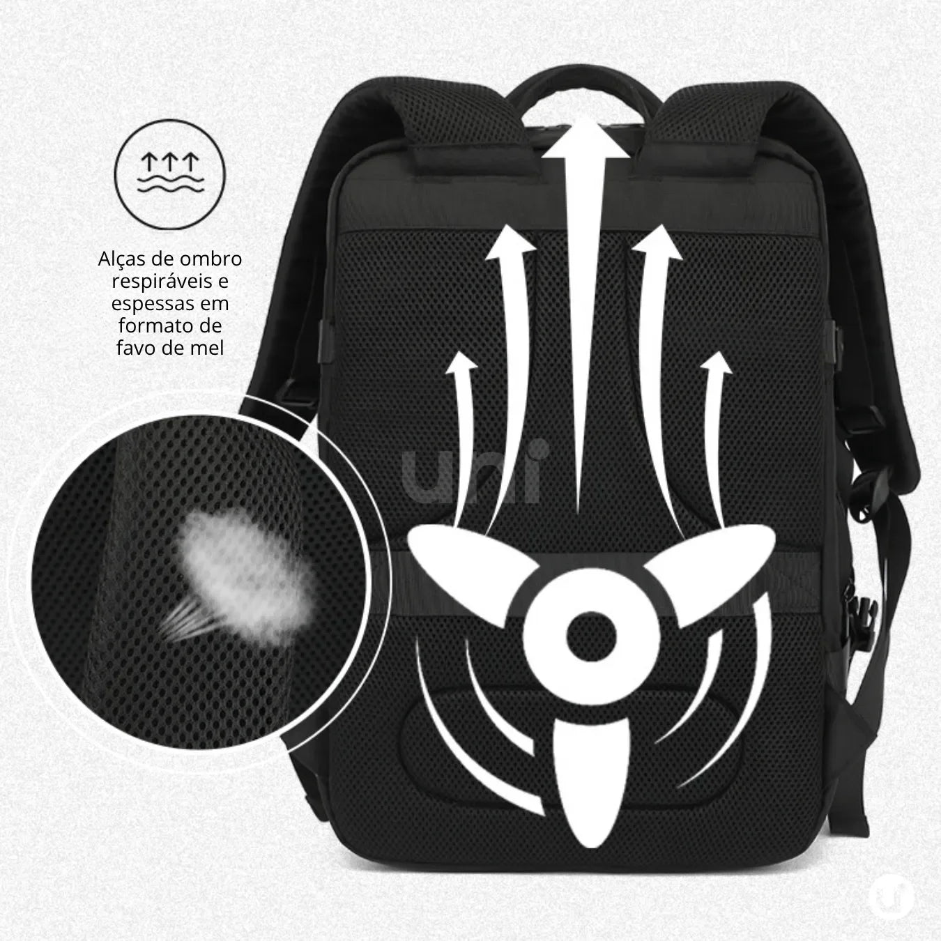 Mochila de Viagem Executiva 45L Impermeável com USB – Unissex para Notebook Romantic Crown - uniescolhas