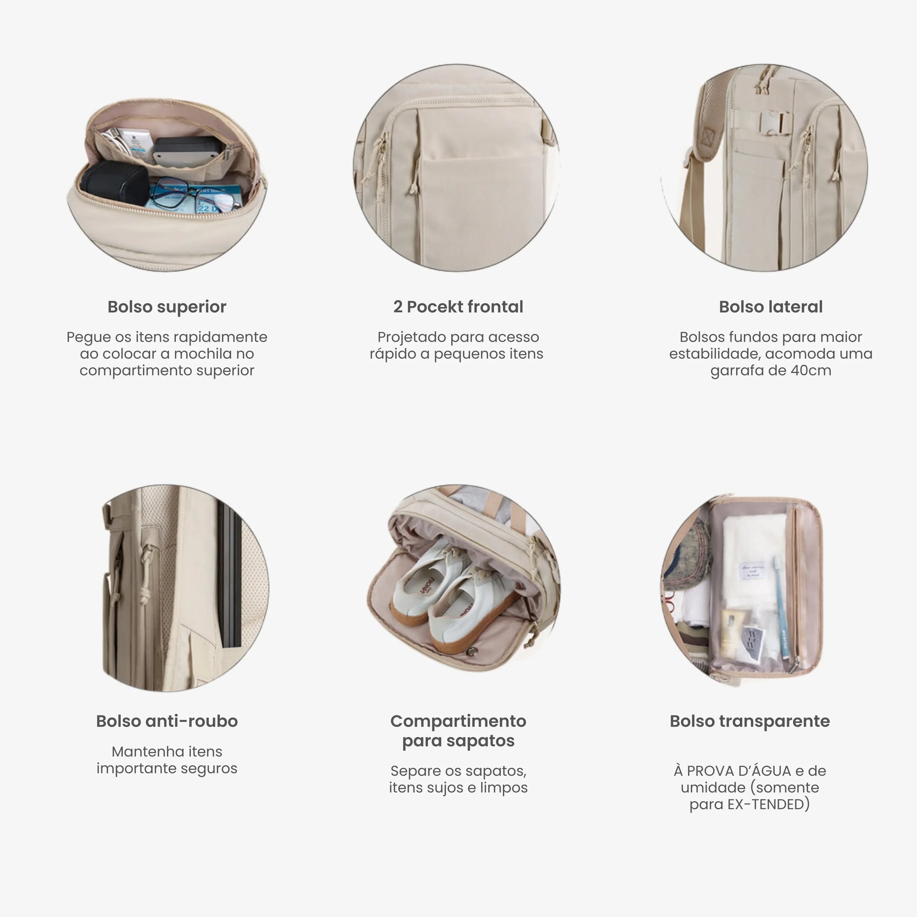 Mochila de Viagem Expansível 40L Trabalho e Notebook EasyJet™ - uniescolhas