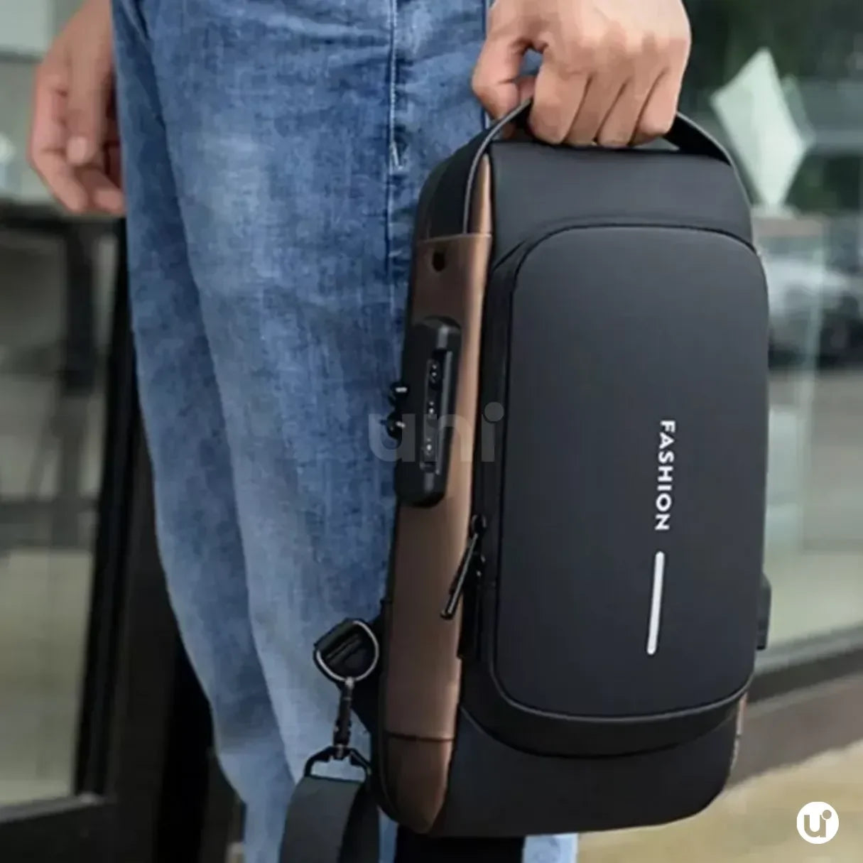 Bolsa Transversal Antifurto com USB e Bolso Oculto Impermeável SecureCarry™ - uniescolhas