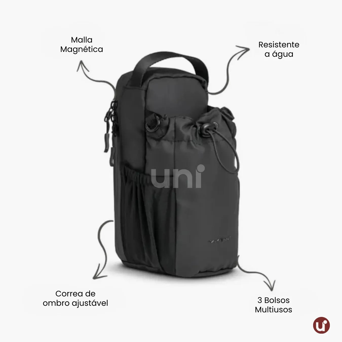 Bolsa Transversal Magnética Porta Celular e Garrafa - Térmica