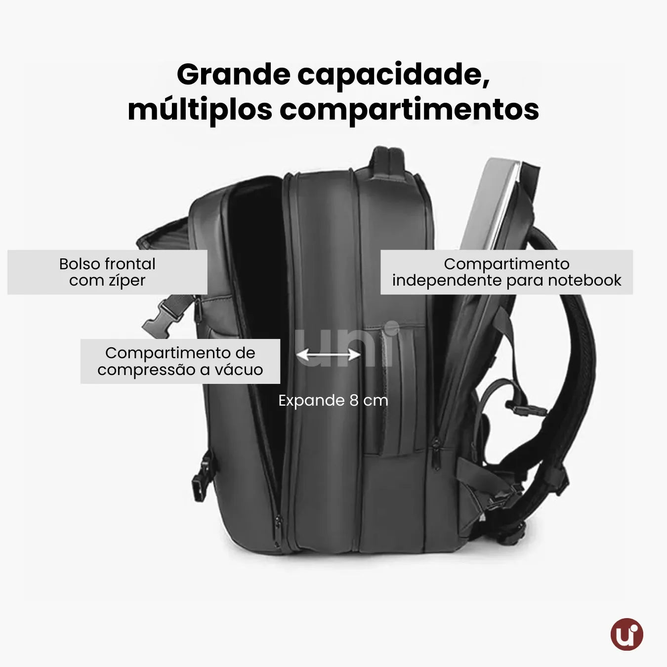 Mochila de Viagem a Vácuo Expansível 60L Mala de Bordo Impermeável
