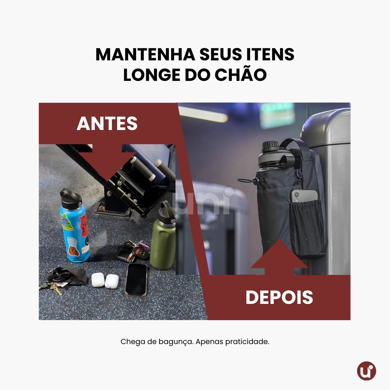 Bolsa Transversal Magnética Porta Celular e Garrafa - Térmica