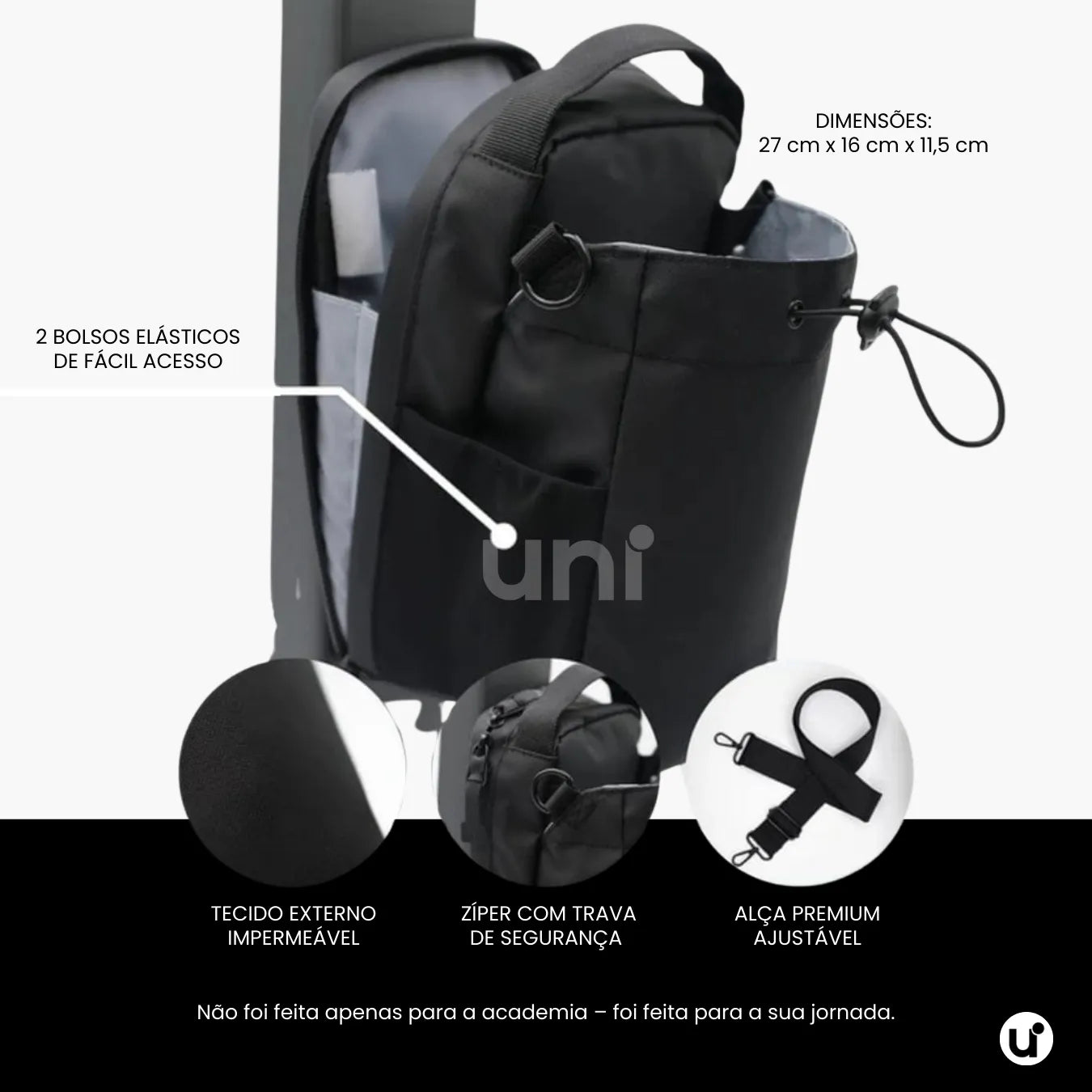 Bolsa Transversal Magnética Porta Celular e Garrafa - Térmica