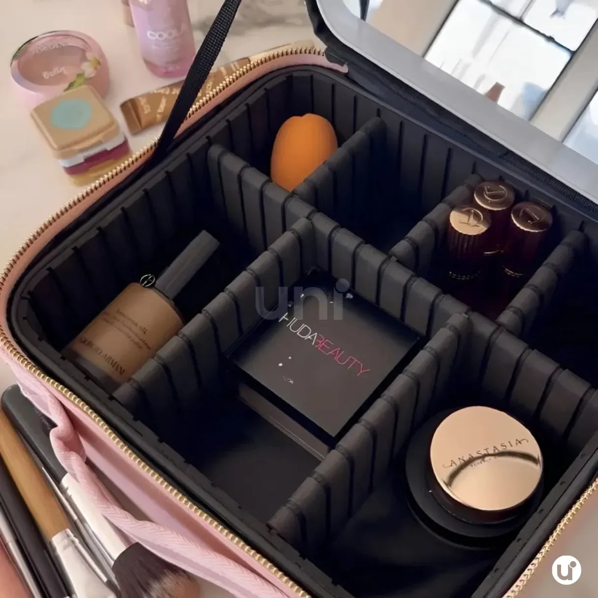 Camarim Portátil de Maquiagens 2.0 Com Espelho LedBag™ - uniescolhas