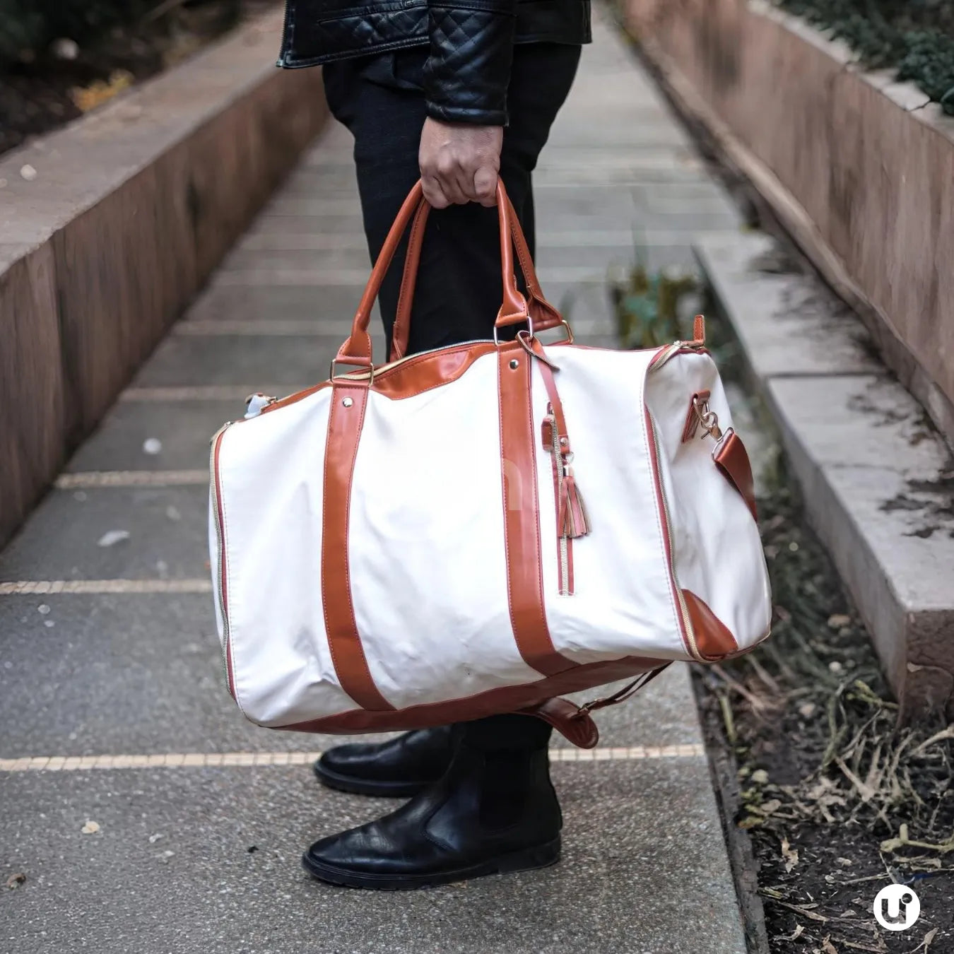 Mala de Mão Bege Espaçosa Dobrável 60L Roller JetSetFemme™