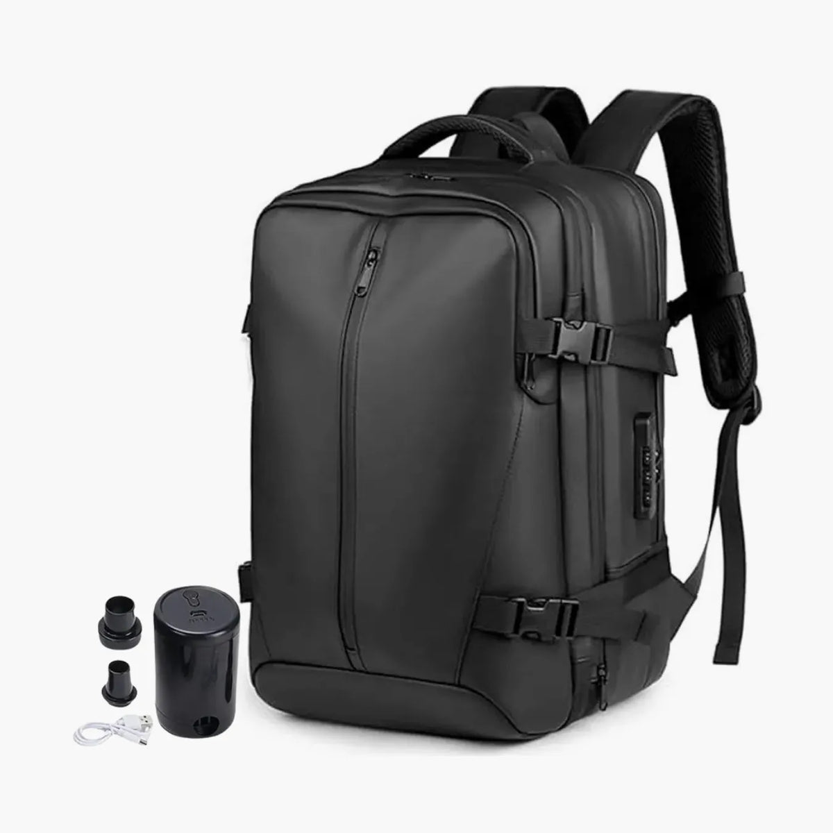Mochila de Viagem a Vácuo Expansível 60L Mala de Bordo Impermeável