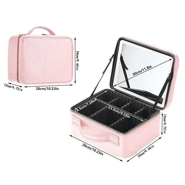 Camarim Portátil de Maquiagens 2.0 Com Espelho LedBag™ - uniescolhas